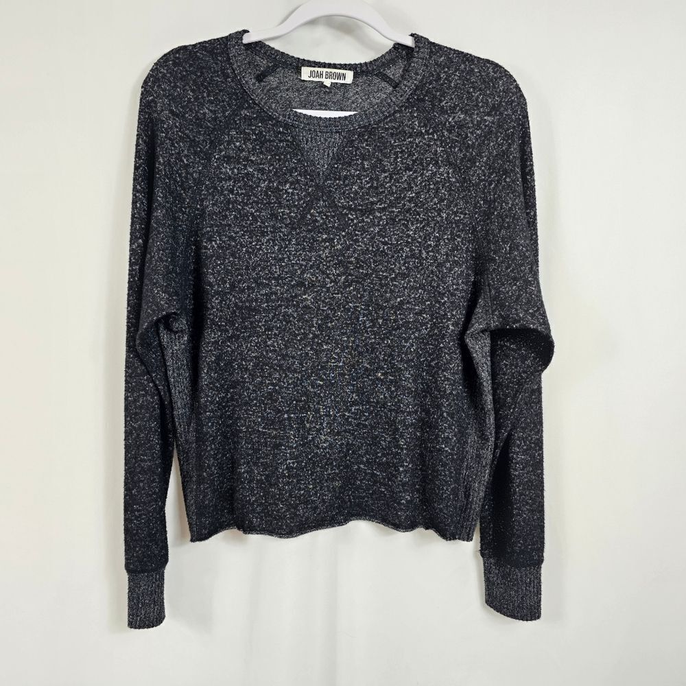 Joah Brown Longsleeve Crew Neck Longsleeve Tee in Charcoal - Size S/M